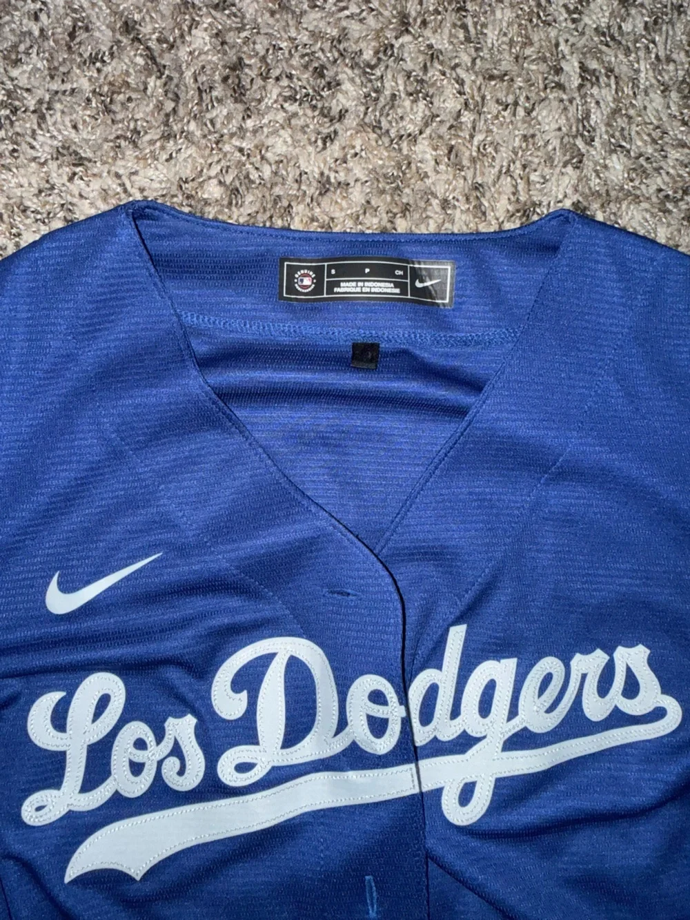 Nike Women's Los Dodgers Royal Blue Button-Front Jersey